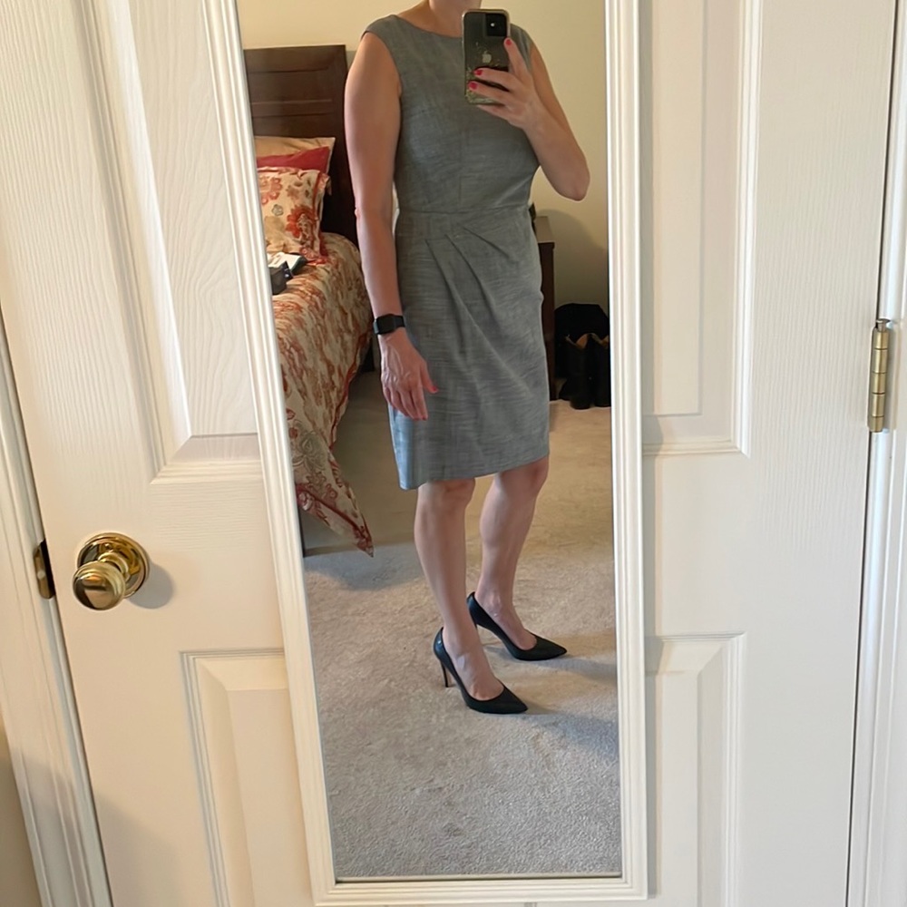 Ann Taylor grey sheath dress.